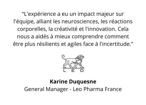 l'expérience a eu un impact majeur sur l'équipe. alliant les neurosciences, les réactions corporelles, la créativité et l'innovation, cela nous a aidés à mieux comprendre comment être plus résilie (4)